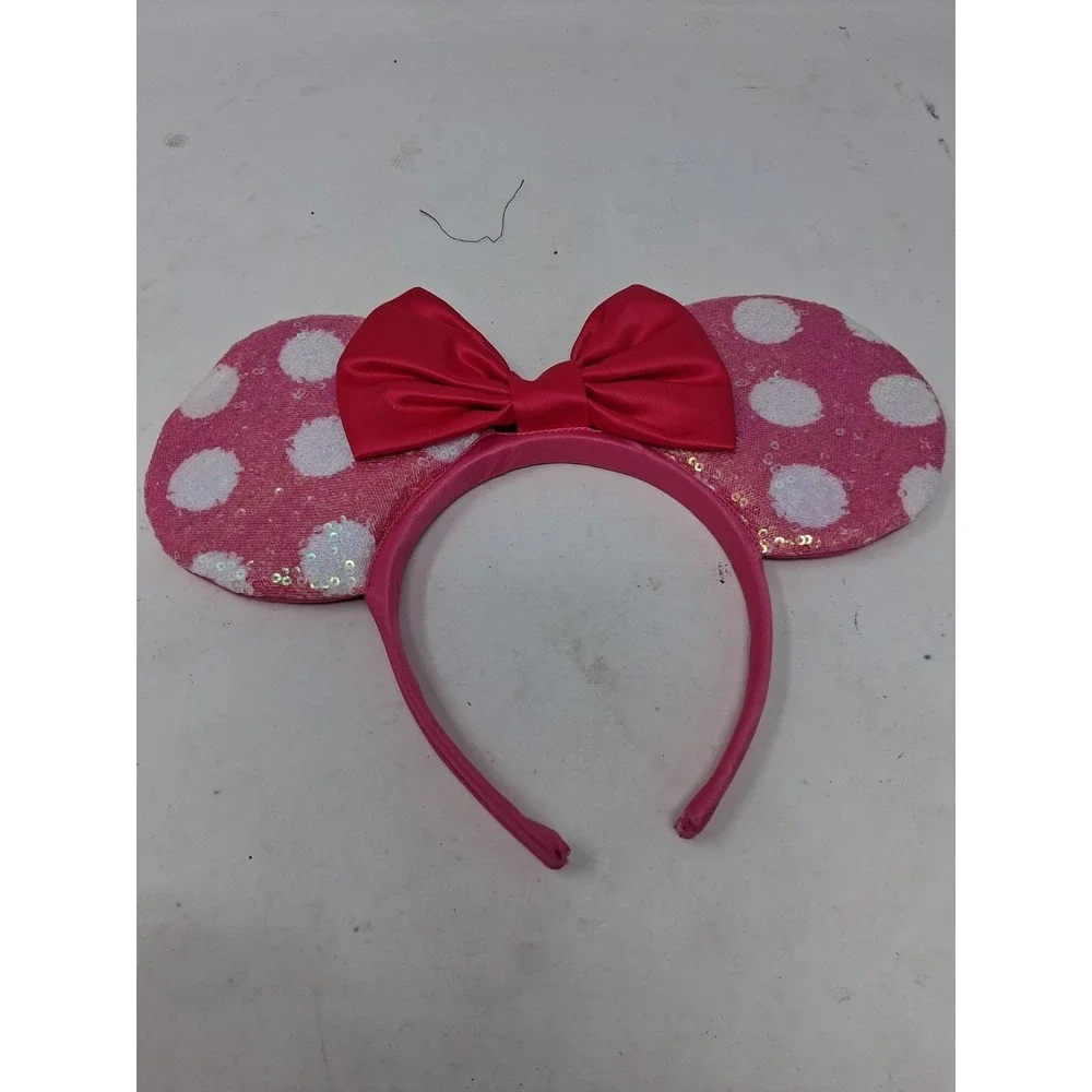 DISNEY JUNIOR MINNIE Pinks EARS Headband Sequins Glitter 157179 SAM Polka Dots I